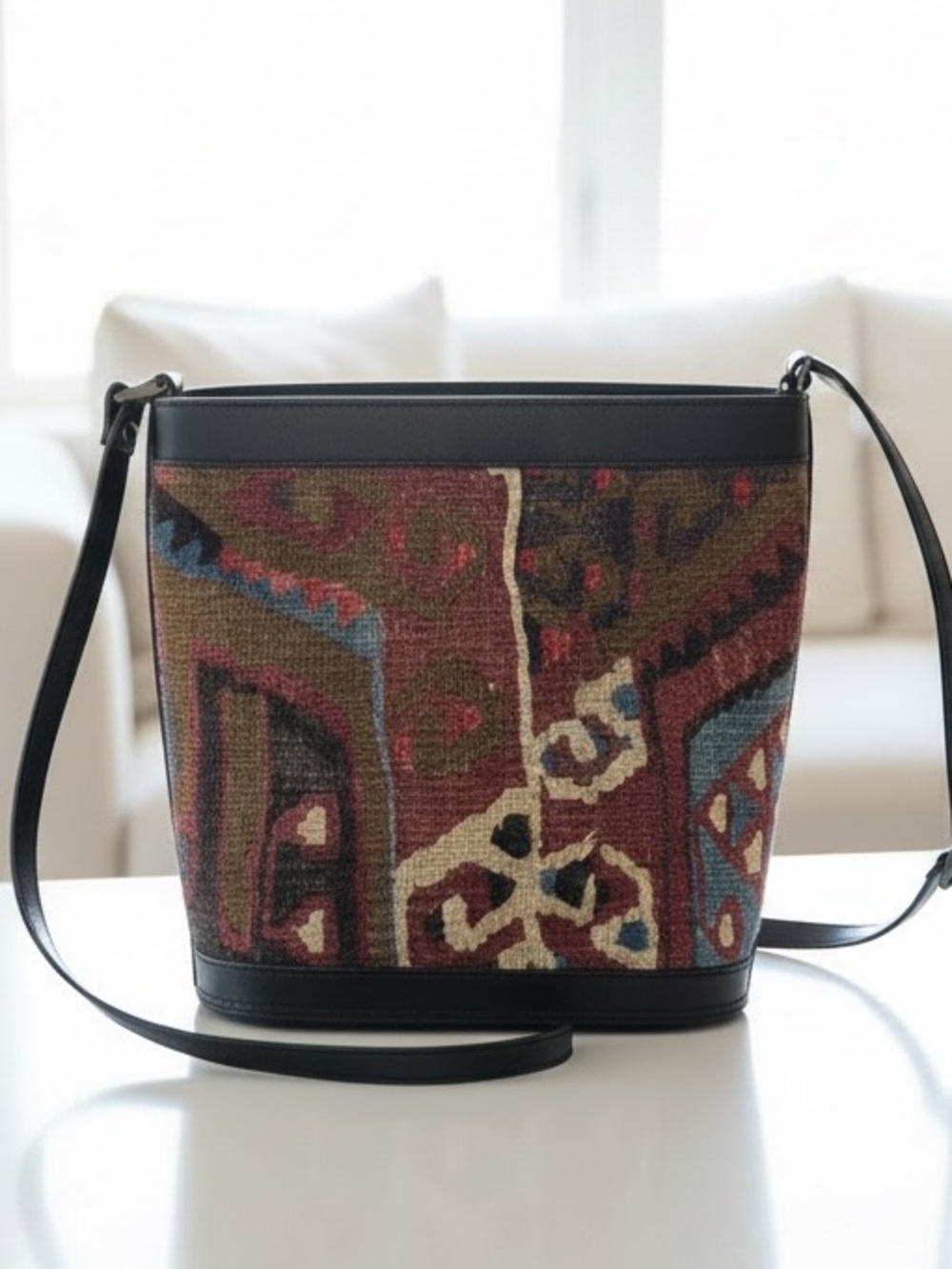 Kilim Turkish Wool & Leather Handbag